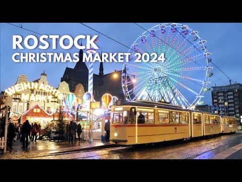 Rostock Christmas Market 2023، A Magical Rainy Evening in Germany’s Hanseatic Gem ✨| 4k 60fps |