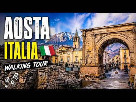 AOSTA Winter  Walking Tour 4K — The Hidden Roman City in the Italian Alps