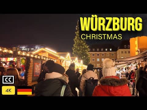 Magical Würzburg Christmas Market Walk  | Old Town 4K Winter Walking Tour
