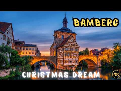 Bamberg Walk at Christmas  | Old Town Highlights & Christmas Market (4K)