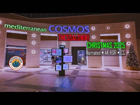 Christmas in Greece – Mediterranean COSMOS Mall Thessaloniki 2025–2026 | Narrated 4K HDR