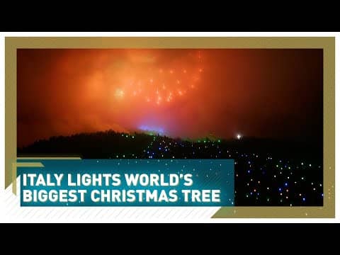 Italy lights world's biggest Christmas tree