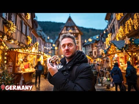 STREET FOOD TOUR at German Christmas Market in Medieval Mountain Town! ✨