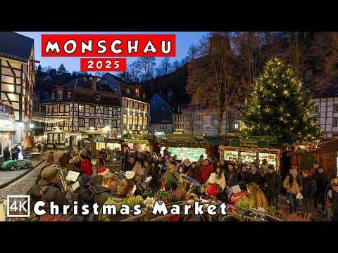 Monschau Medieval Christmas Market|  A Storybook Fairytale Night Walk | Germany 4K 
