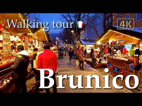 Brunico/Bruneck & Christmas market(Alto Adige Südtirol), Italy【Walking Tour】History in Subtitles