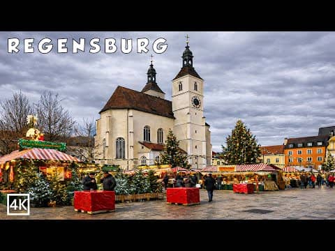 Regensburg Christmas Market Germany | Romantic Christmas in a UNESCO Old Town 4K