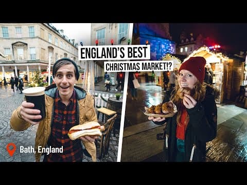 We Found The UK’s BEST Christmas Market!  Mulled Wine, Sausages, Donuts and MORE! (Bath, England)