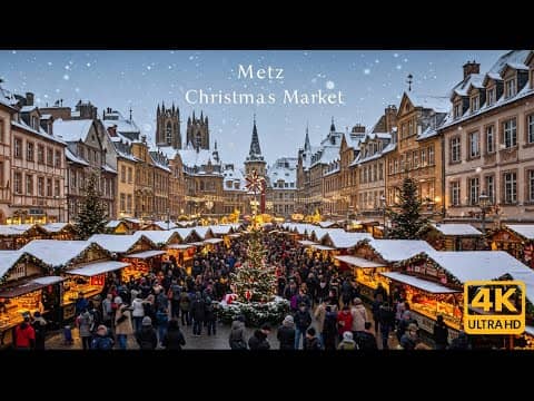 Magical Metz Christmas Market | 4K Walking Tour of Festive Delights