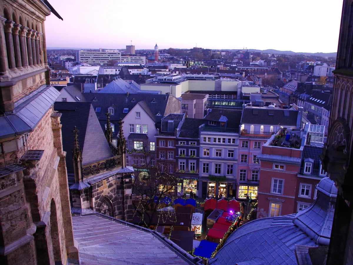 Aachen Cathedral rooftop view showcasing Aachen Christmas market ambiance
