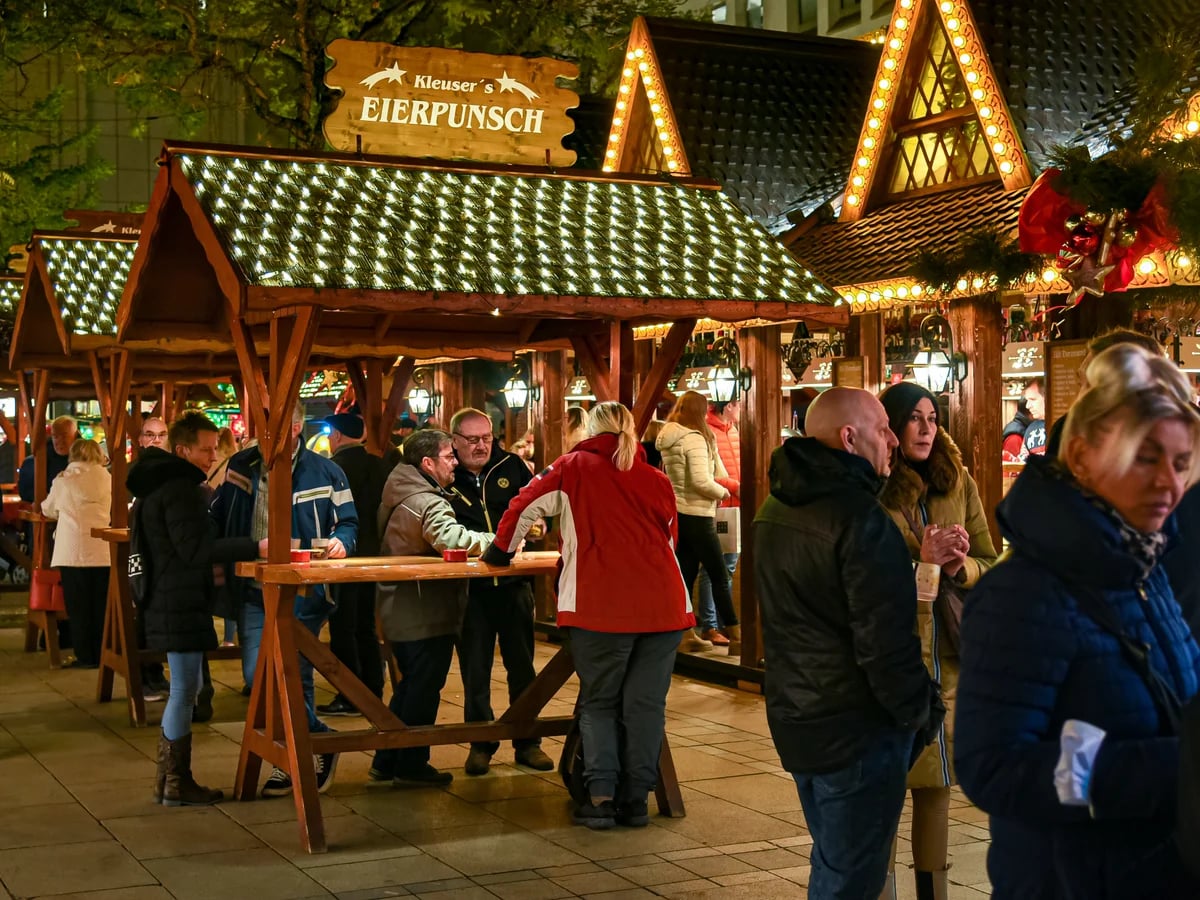 Dortmund warm festive lighting at the Dortmund Christmas market evening