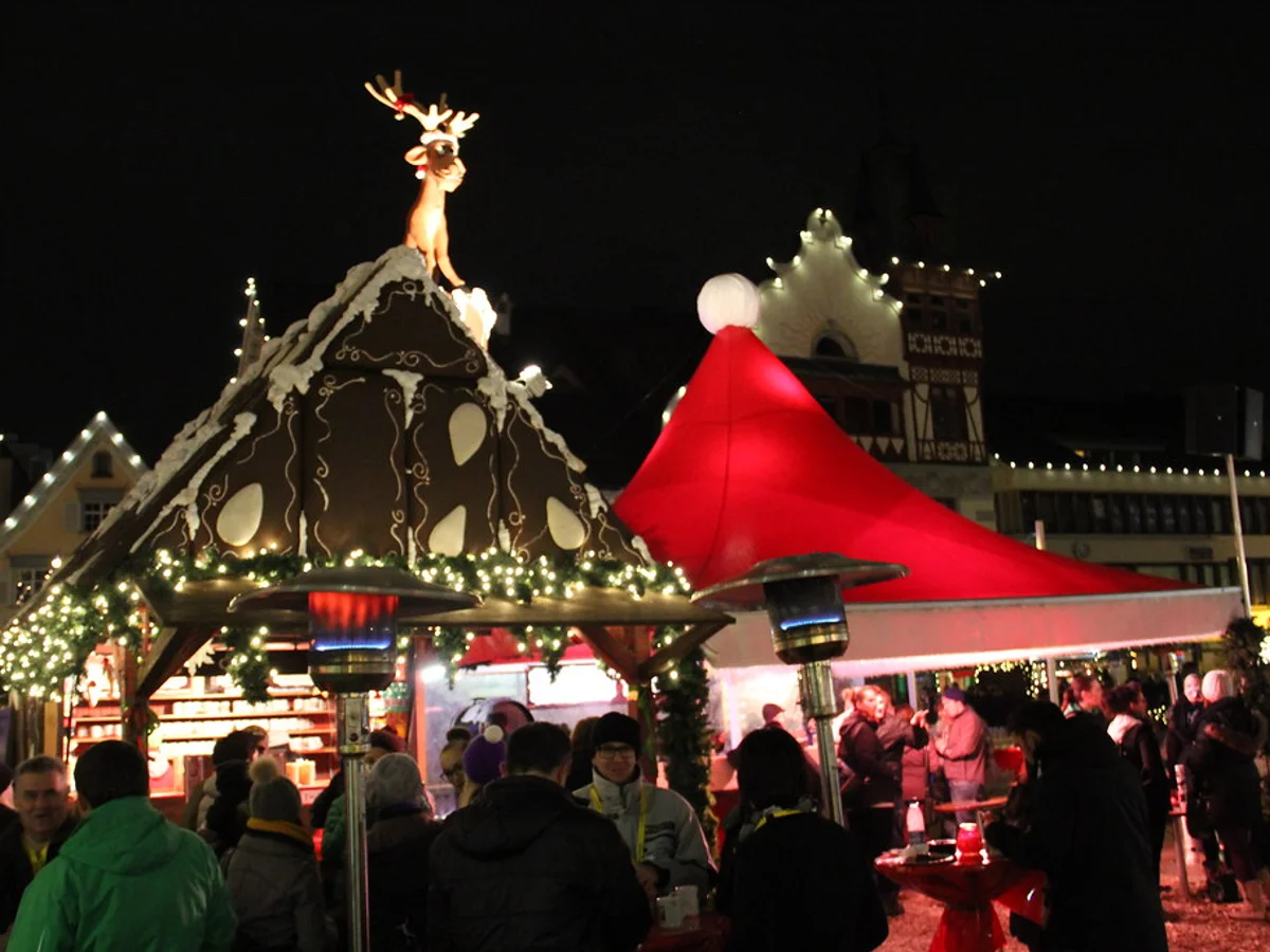 Ludwigsburger Barock-Weihnachtsmarkt golden reindeer Ludwigsburg twilight atmosphere historic architecture