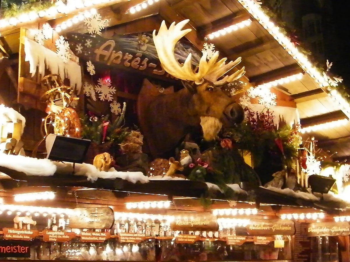 Stuttgart festive market stall radiating warm holiday cheer