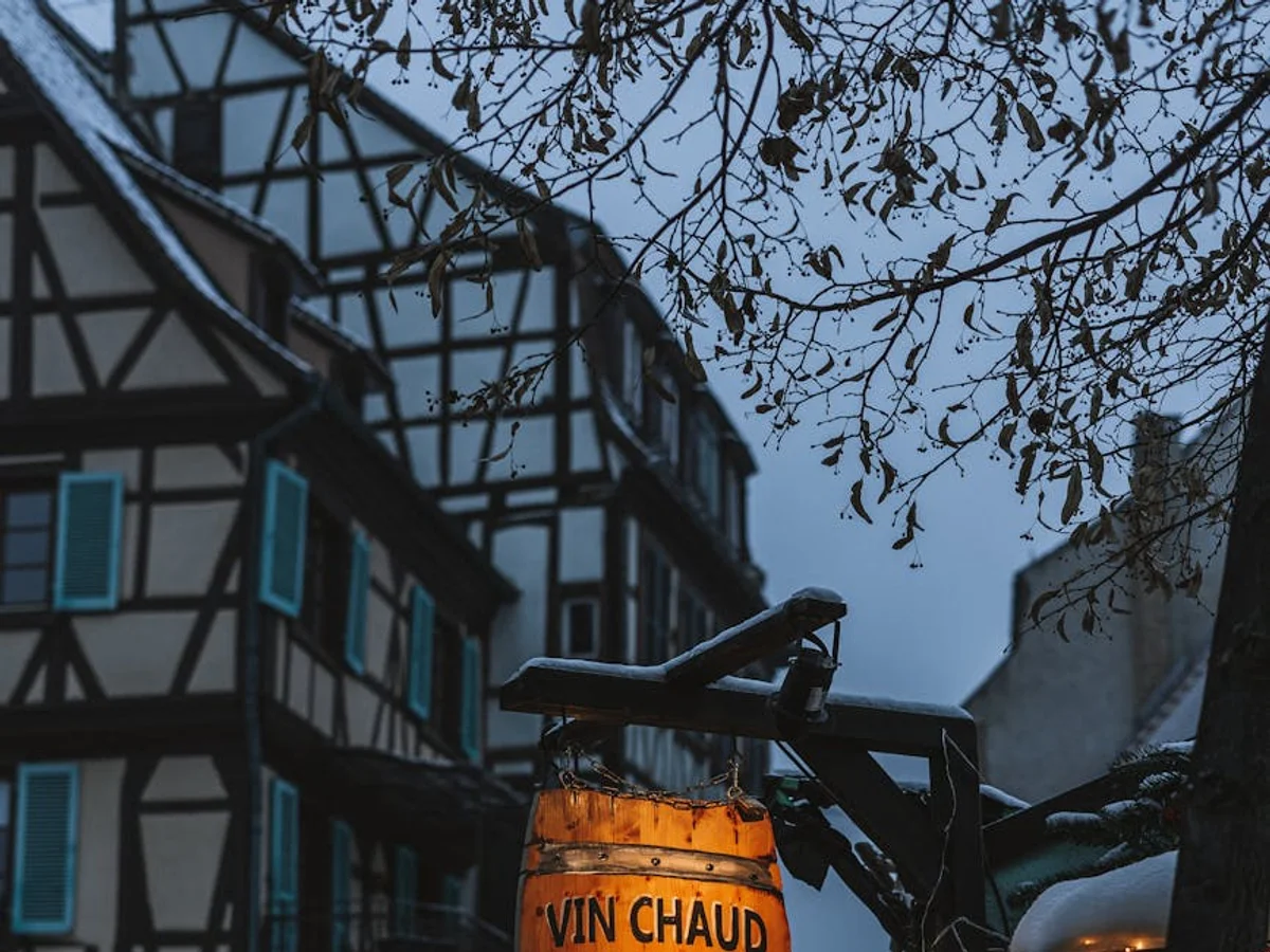 Wernigerode half-timbered architecture at Christmas market dusk