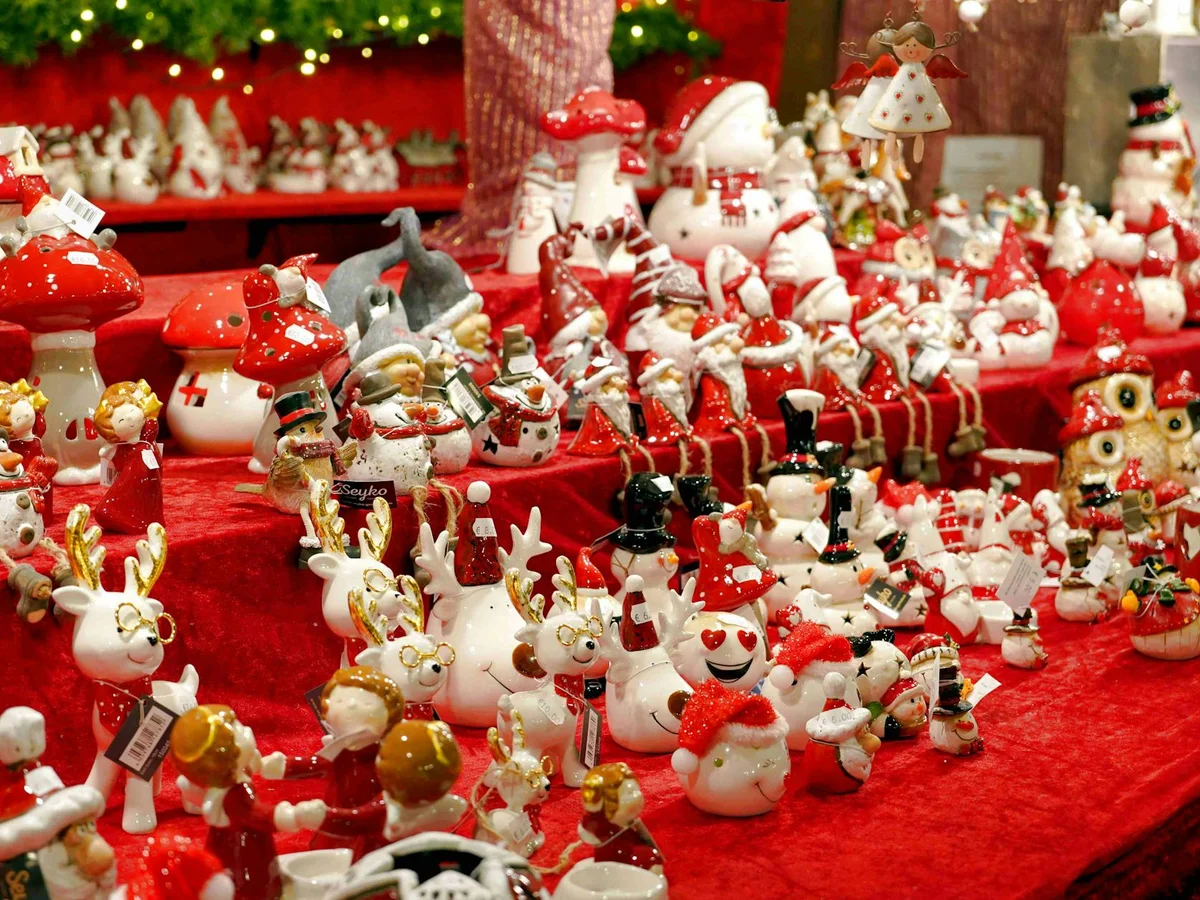 Wernigerode vibrant Christmas ornaments on a festive display