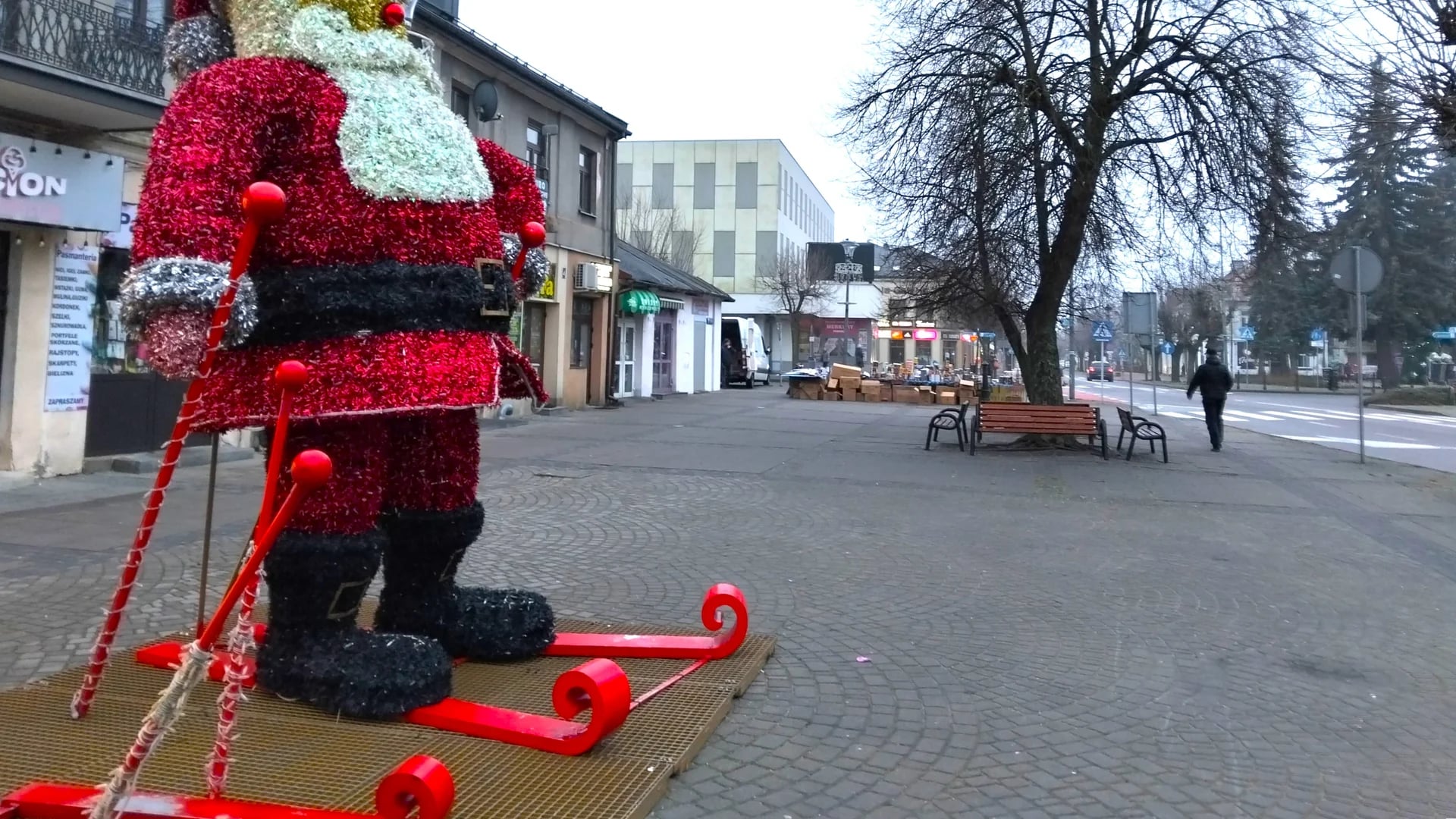 Lublin Santa decoration in a charming winter plaza atmosphere