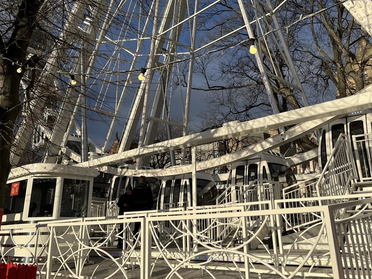 Edinburgh Big Wheel during winter season at the Christmas market